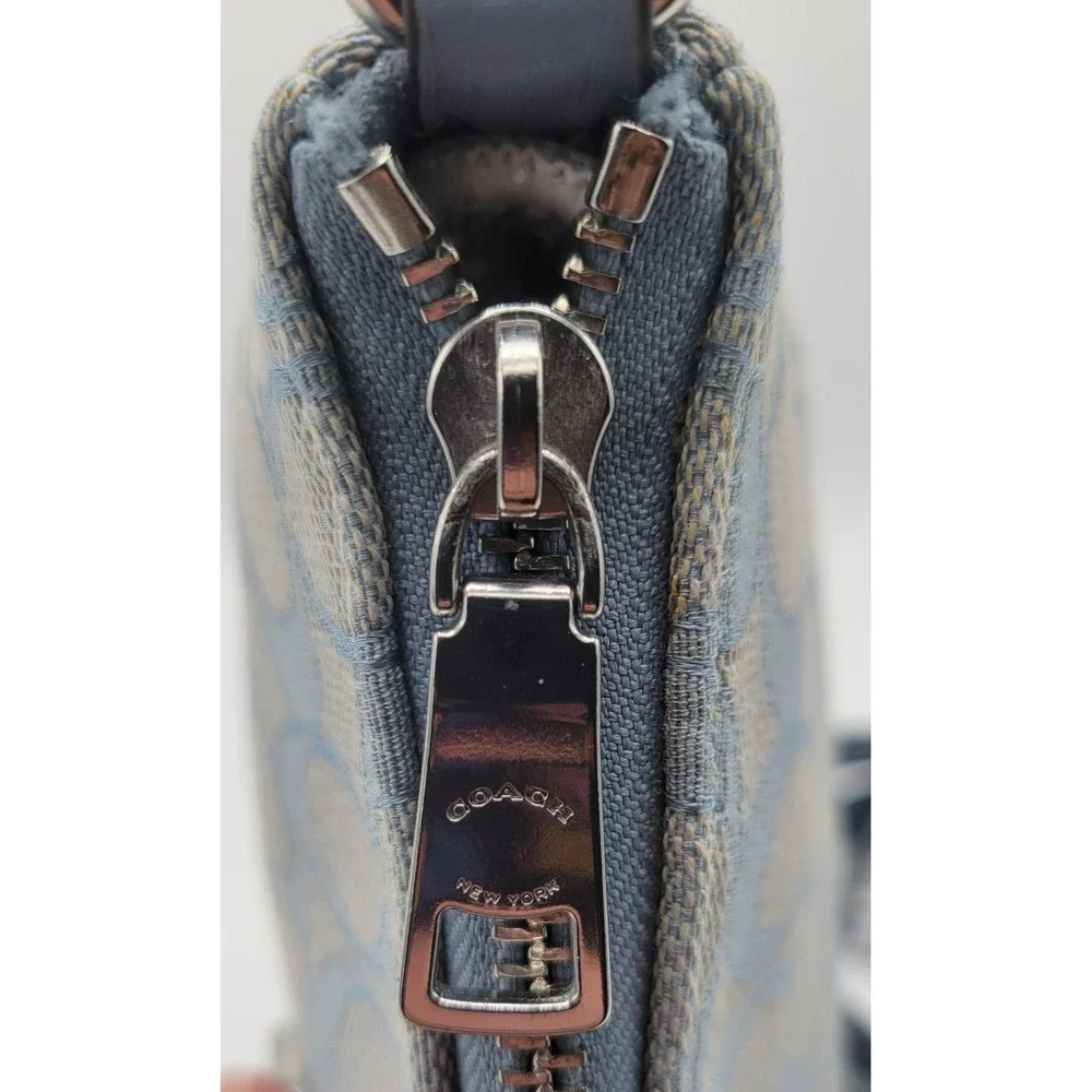 COACH Lonnie Crossbody Baguette Bag Signature Jacquard Marble/Blue Style 8306